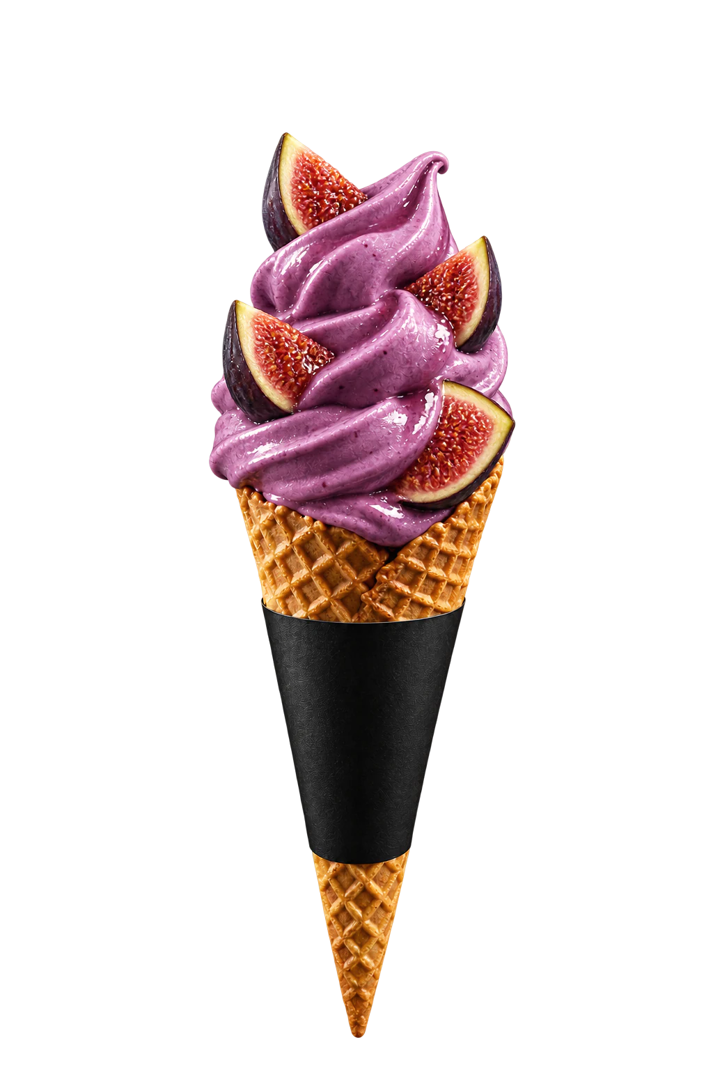 A cone of Violet Fig Swirl & Mission Fig